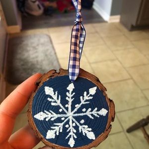 Handmade wood chipped ornaments ALL 3 for $12